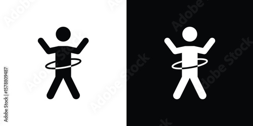 People Hula hop icon simple illustration in flat design