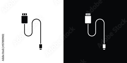 Phone cable icon simple illustration in flat design