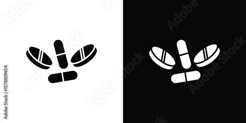 Pills icon simple illustration in flat design