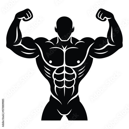 Bodybuilder Silhouette Illustration