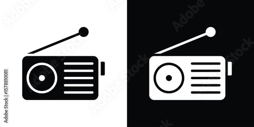 Radio icon simple illustration in flat design