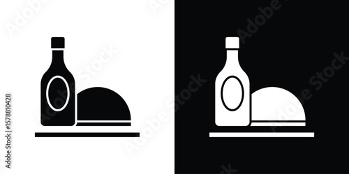 Room service icon simple illustration in flat design