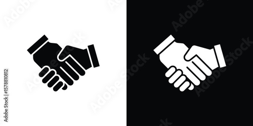 Shake hands icon simple illustration in flat design