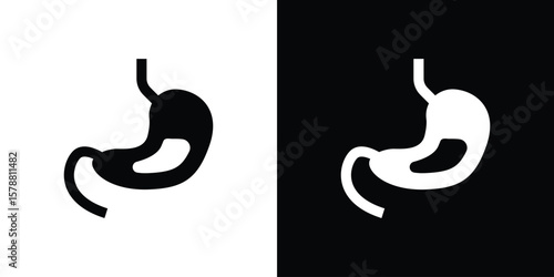 Stomach with Liquids icon simple illustration in flat design