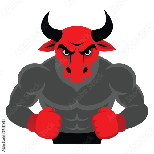 Fierce Bull Boxer Mascot Logo Design