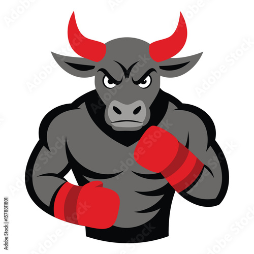 Fierce Bull Boxer Mascot Logo Design