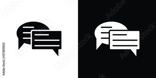 Text chat icon simple illustration in flat design