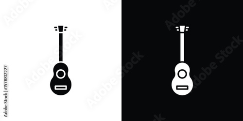 Ukulele icon simple illustration in flat design