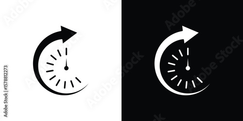 Uptime and downtime icon simple illustration in flat design