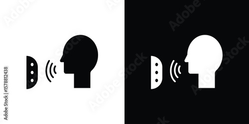 Voice control icon simple illustration in flat design
