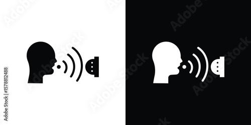 Voice control icon simple illustration in flat design