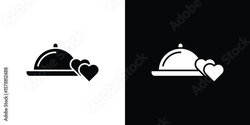 Wedding dinner icon simple illustration in flat design