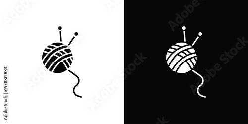 Wool ball icon simple illustration in flat design