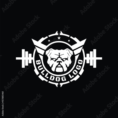 Bulldog Gym logo vector Design