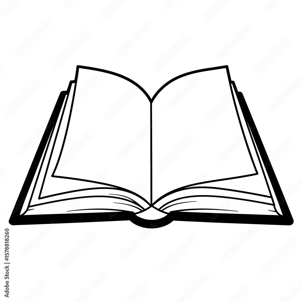 An open book with blank pages isolated on white background An open book with blank pages isolated on white background