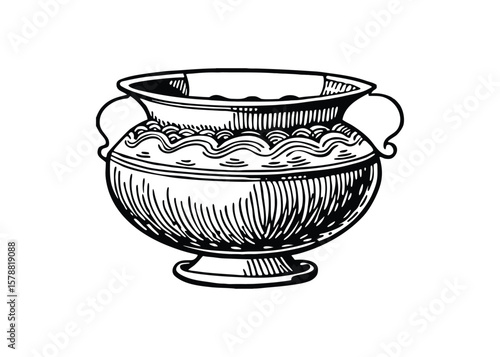 Silhouette of dusty rose vessel isolated on a white background