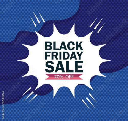 Black Friday Sale Ad – 70% Off Blue Background Promotional Poster