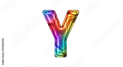 Vector download the letter y colorful rainbow alphabet illustration for graphic design and typography projects