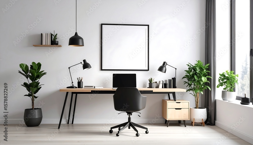 Fototapeta premium Minimalist home office