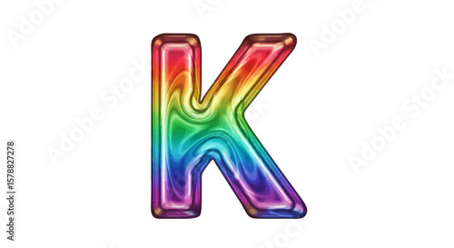 Vector rainbow letter k illustration colorful alphabet k design vibrant k graphic k for kids k logo k initial design