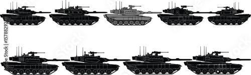 Military tanks in formation, modern armored vehicles, combat readiness, defense technology, battlefield strategy, advanced weaponry, tactical strength, security force, war gear
