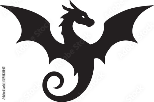 Majestic dragon illustration with mythical and fantasy elements