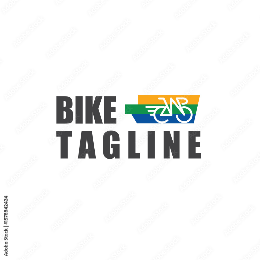 Obraz premium Mountain bike vector logo with a combination of the letter w and flag colors