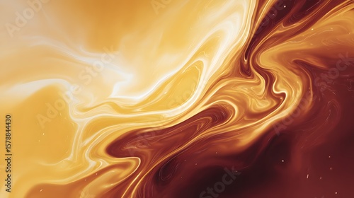 A warm, flowing gradient background in autumn tones of orange, rust, and mustard.