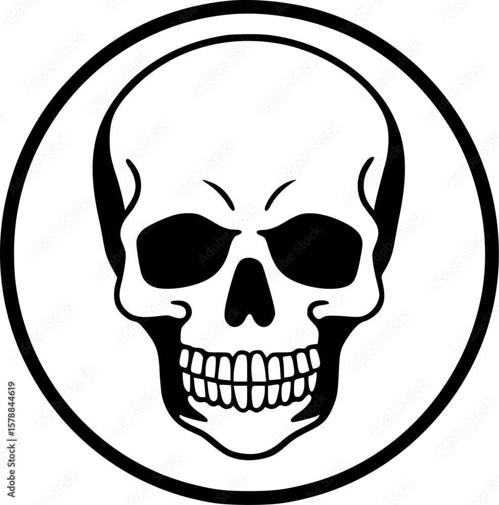 Fototapeta premium Skull | Minimalist and Simple Silhouette - Vector illustration