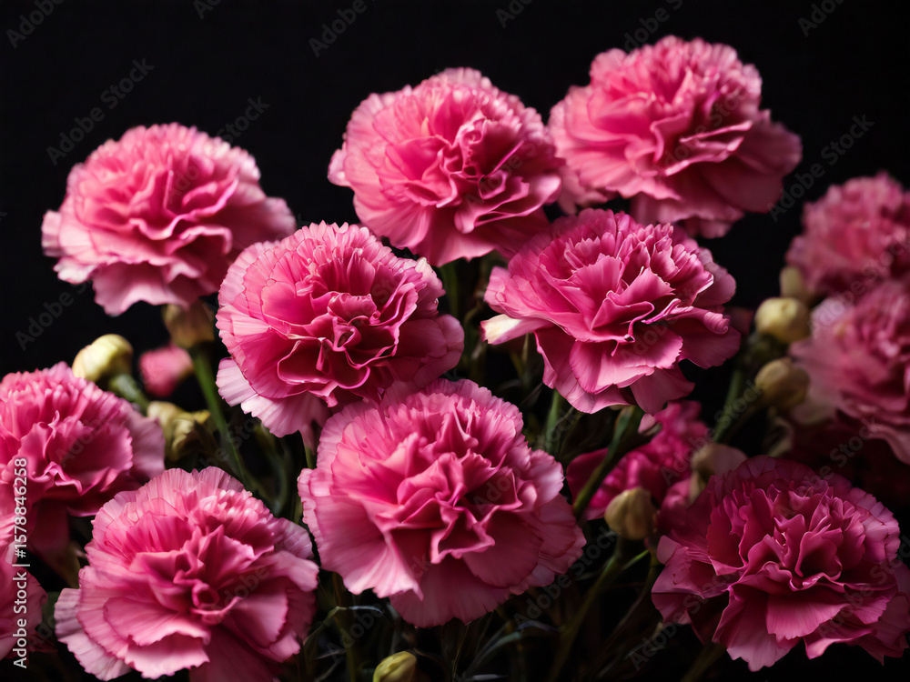 Close-up of a bouquet of pink carnations Close-up of a bouquet of pink carnations