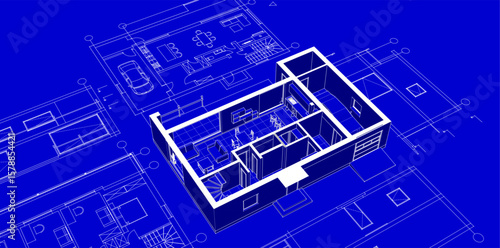  residential architecture planning 3d illustration