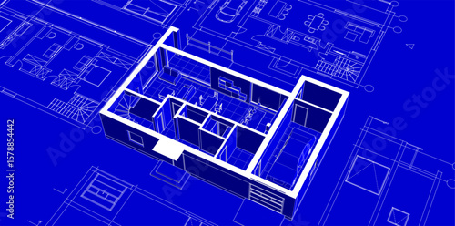  residential architecture planning 3d illustration