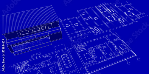  residential architecture planning 3d illustration