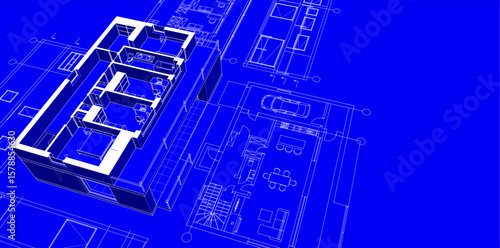  residential architecture planning 3d illustration