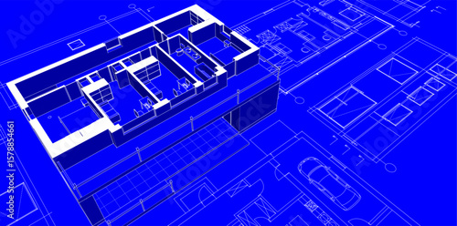 residential architecture planning 3d illustration