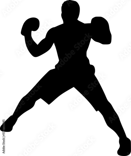 Boxing | Minimalist and Simple Silhouette - Vector illustration