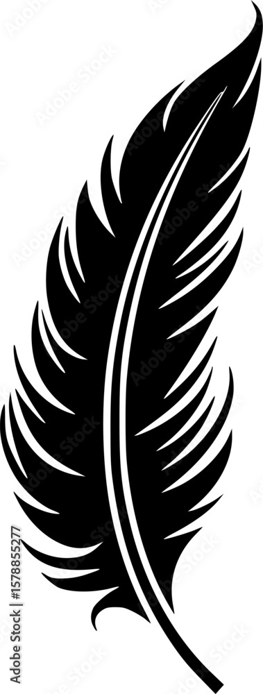 Obraz premium Feather | Minimalist and Simple Silhouette - Vector illustration