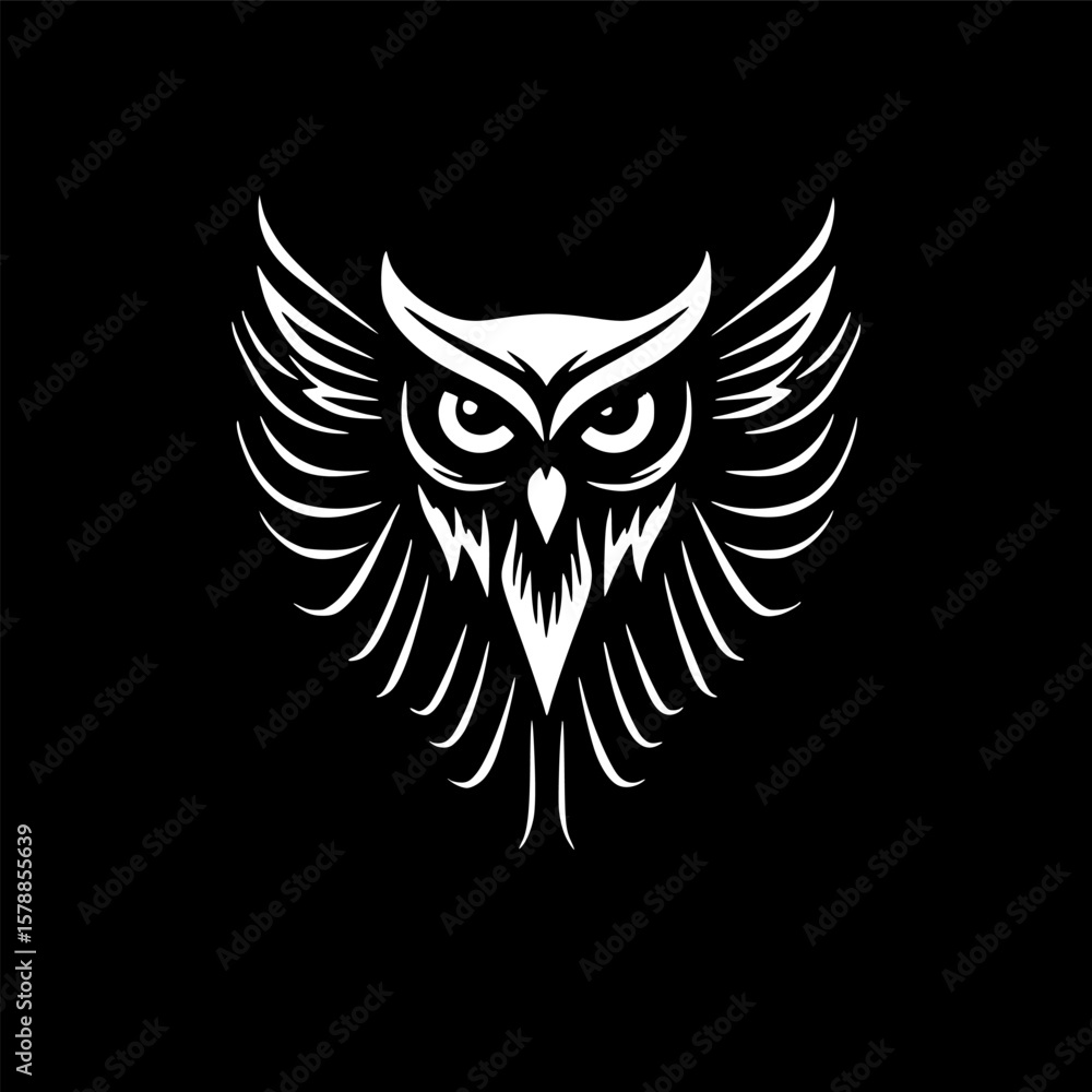 Obraz premium Owl | Minimalist and Simple Silhouette - Vector illustration