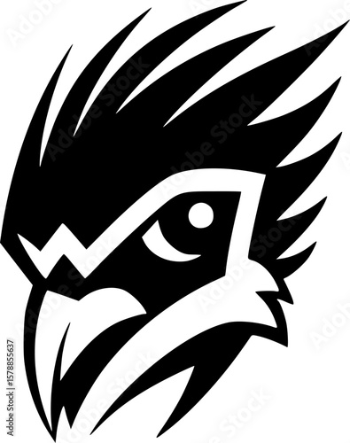 Parrot | Black and White Vector illustration