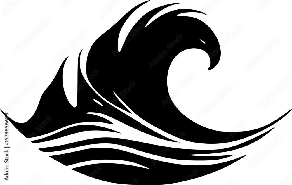 Naklejka premium Wave - Minimalist and Flat Logo - Vector illustration