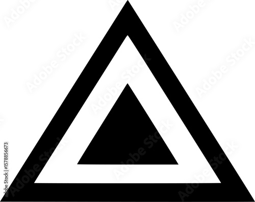 Triangle - Black and White Isolated Icon - Vector illustration