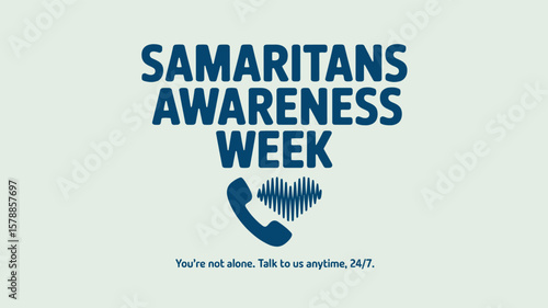 Samaritans Awareness Week Mental Health Support Phone Symbol Illustration