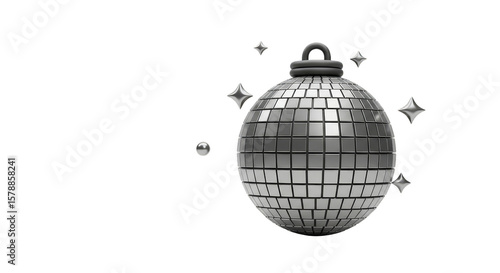 3D Disco Ball with Sparkle Transparent Background for Party Decoration