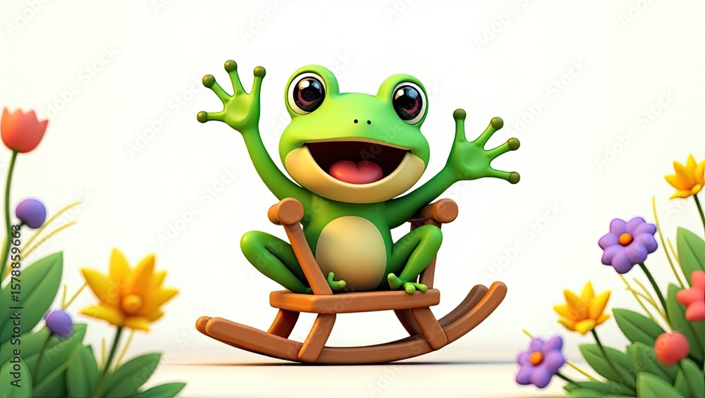 Fototapeta premium frog sitting on the grass