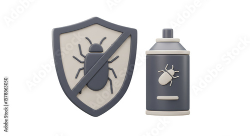 3d Pest Shield Bug Spray Protection Prevention Control Illustration