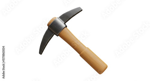 3D Pickaxe Mining Tool Transparent Metal Wood Handle Graphics