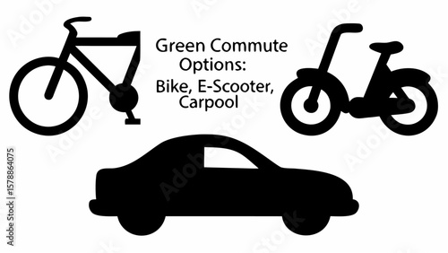 Alternative transportation options in black color