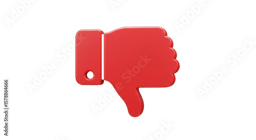 3d Red Dislike Icon Thumbs Down Hand Symbol Social Media PNG