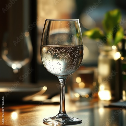 Sparkling drink in glass