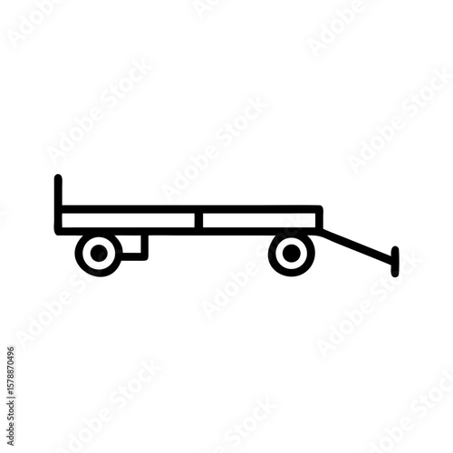 Steel beam trailer with wheels in minimalist design  